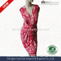 Ladies viscose knitted with printed fashion dress